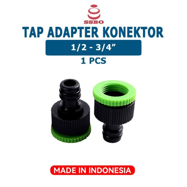 Tap Konektor 1/2”- 3/4" Drat Dalam Hose Adapter / Quick Connector Kran Air Ke Selang 16mm Quick Release